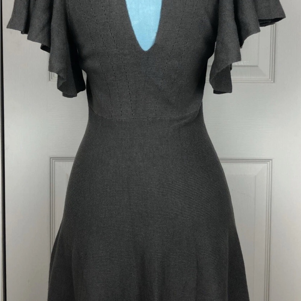 Free People‎ Dark Gray Long Sleeve Dress